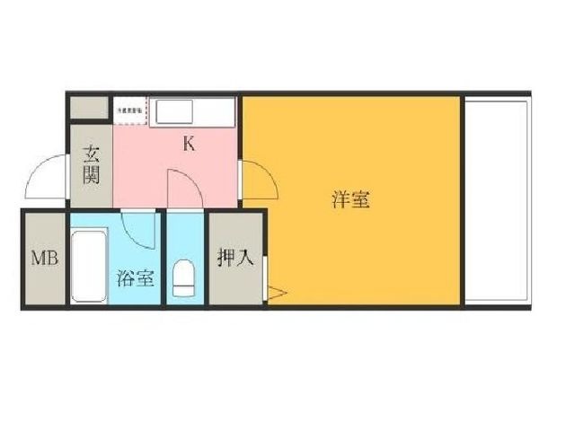 拡大写真:中井マンション 6階605の間取り
