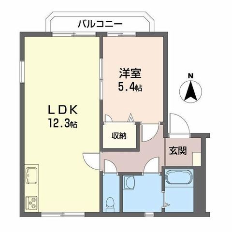 拡大写真:サニーサイドハイツ 2階206の間取り
