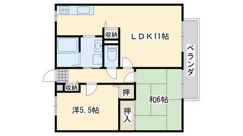 拡大写真：ガーデンコスモス 2階203の間取り