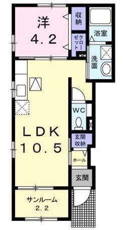 拡大写真：岸和田市春木宮川町 1階101の間取り