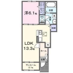 拡大写真:岸和田市額原町 1階102の間取り