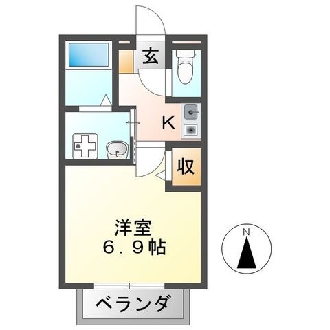 拡大写真:セジュールシャトレー A棟 1階0101の間取り