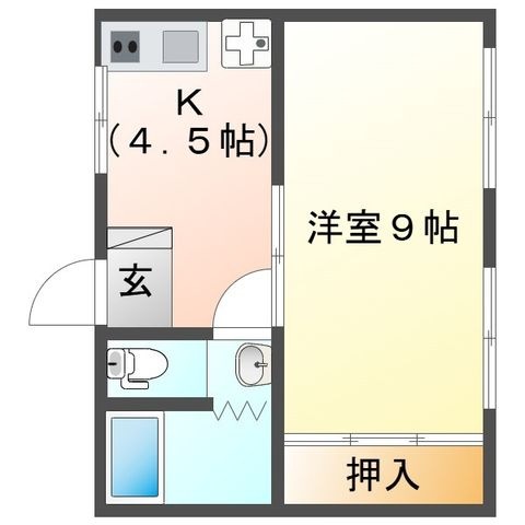 拡大写真:オレンジマンション 3階3Cの間取り