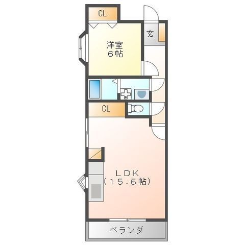 拡大写真:マツヤビルⅠ 5階502の間取り
