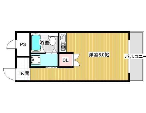 拡大写真:グレープ本町 4階410の間取り