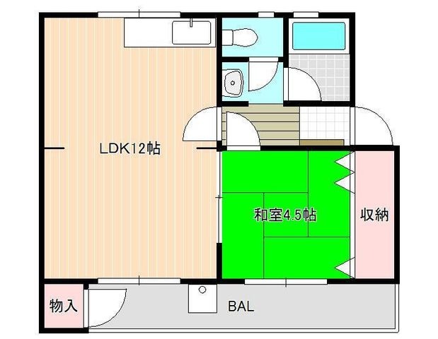 拡大写真:大清ハイツ 3階302の間取り