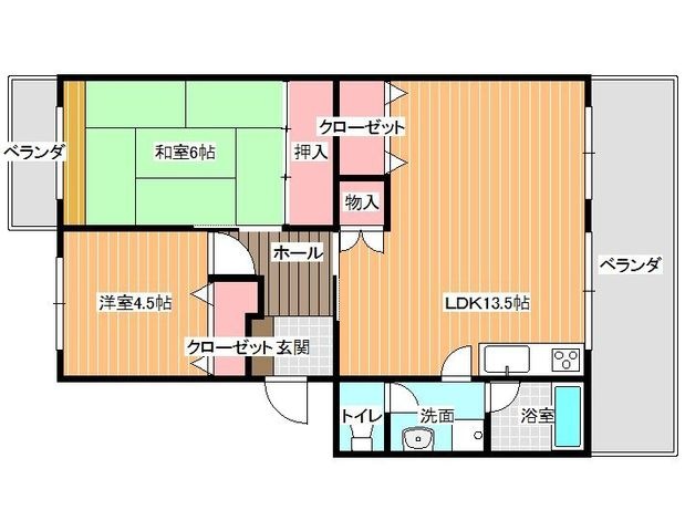 拡大写真:本町八幸ハイツ 2階203の間取り