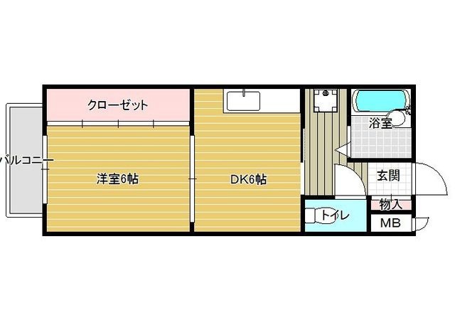 拡大写真:アンソレイユ 2階205の間取り