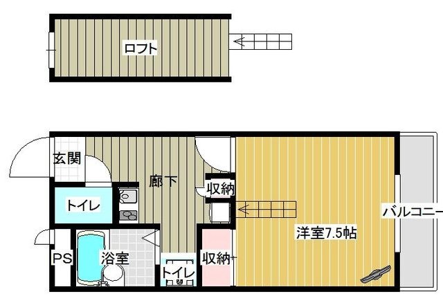 拡大写真:レオパレス東山本 1階106の間取り