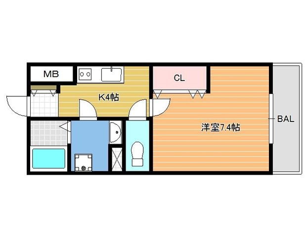 拡大写真:EXハイツ柏原 1階303の間取り