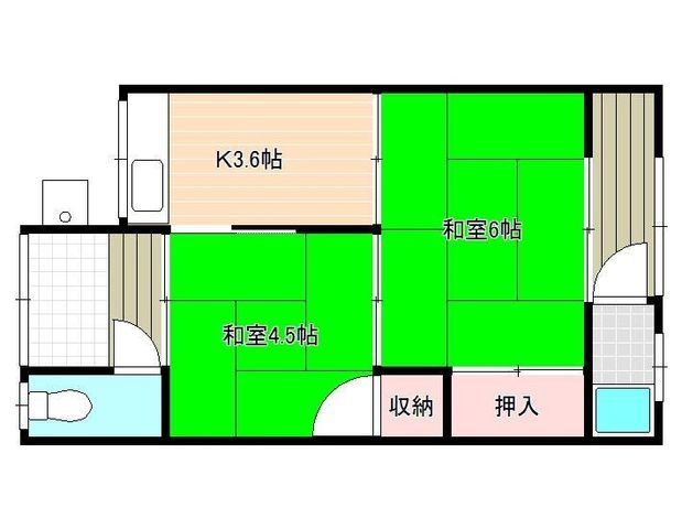 拡大写真:国分本町7丁目テラスハウス 1階2の間取り