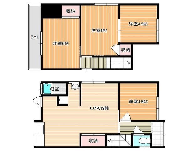 拡大写真:藤井寺市川北三丁目戸建 1の間取り