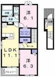 グラスロードⅡ Bの間取図