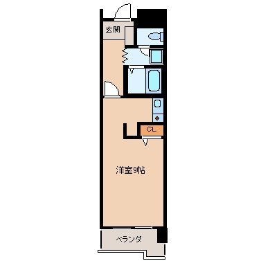 拡大写真：クレベール皇后崎 2階207の間取り
