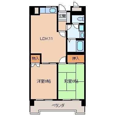 拡大写真：クレベール皇后崎 9階502の間取り