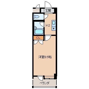 拡大写真：コンドミニアム穴生駅前 4階402の間取り