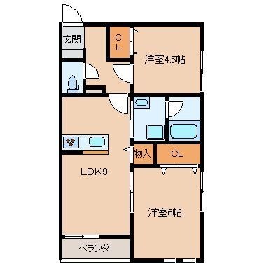 拡大写真：セントラルコーポⅠ 2階201の間取り