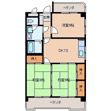 拡大写真：ファミール萩原 3階301の間取り