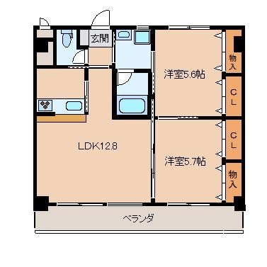 拡大写真：Ｃｕｒｒｅｎｔ 5階502の間取り