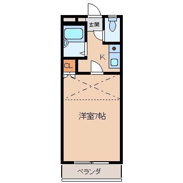 拡大写真：シルクハイツ 2階102の間取り