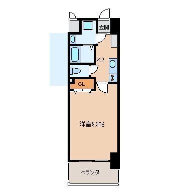 拡大写真：MDIプロスディブロ黒崎駅前 14階1402の間取り
