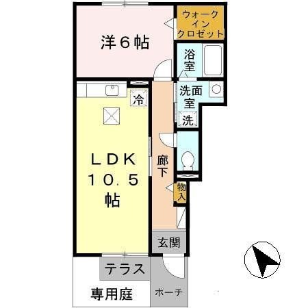 拡大写真:東近江市佐野町 1階102の間取り