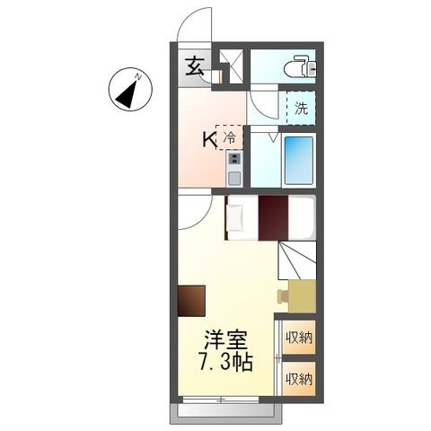拡大写真:東近江市聖徳町 1階101の間取り