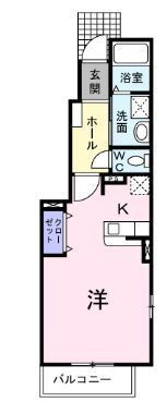 拡大写真:福山市三吉町2丁目 1階101の間取り