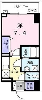 拡大写真:福山市宝町 2階202の間取り
