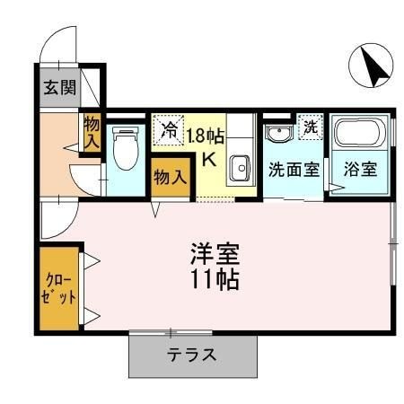 拡大写真:福山市曙町6丁目 1階102の間取り