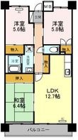 福山市西町2丁目の間取図