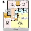 福山市曙町6丁目の間取図