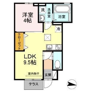拡大写真:福山市駅家町大字万能倉 1階102の間取り
