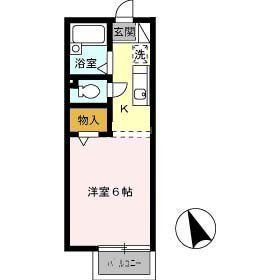 拡大写真:府中市高木町 2階201の間取り