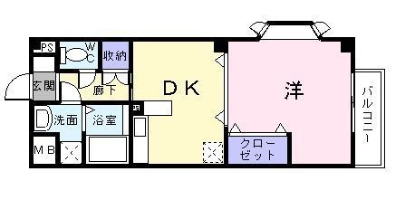 拡大写真:福山市神辺町字十九軒屋 1階101の間取り
