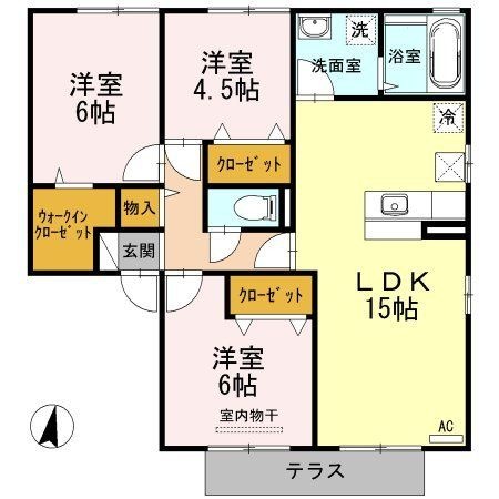 拡大写真:福山市蔵王町1丁目 1階103の間取り