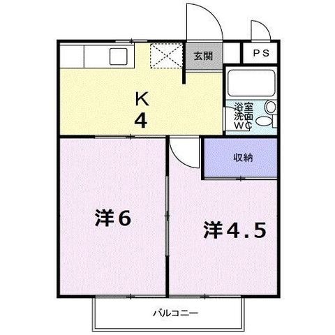 拡大写真:福山市新涯町3丁目 2階203の間取り