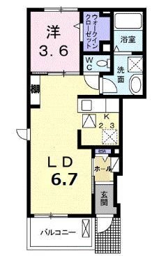拡大写真:尾道市西藤町 1階101の間取り