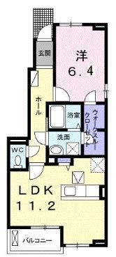 拡大写真：福山市駅家町大字近田 1階101の間取り