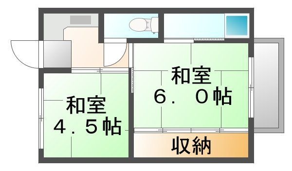 拡大写真:尾道市因島中庄町 4階404の間取り