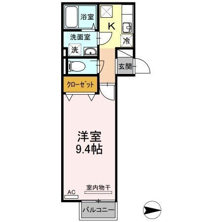拡大写真:福山市大門町1丁目 1階103の間取り