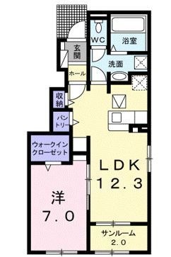 拡大写真:井原市西江原町 1階101の間取り