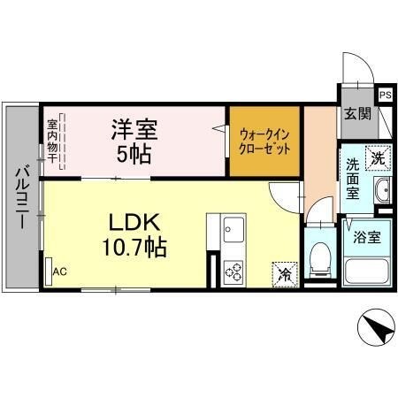 拡大写真:福山市南蔵王町5丁目 1階103の間取り