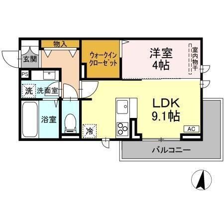 拡大写真:福山市桜馬場町 2階203の間取り