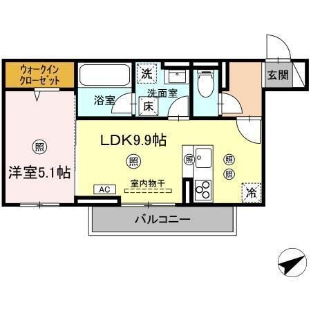 拡大写真:福山市東深津町6丁目 1階103の間取り