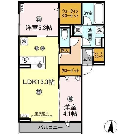 拡大写真:福山市南蔵王町1丁目 3階301の間取り