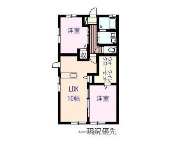 拡大写真:福山市田尻町 1階102の間取り