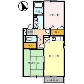 拡大写真：ハウジング島田　B棟 1階101の間取り