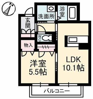 拡大写真:エクセルコート 2階202の間取り