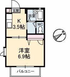 拡大写真:ジュネス望 2階203の間取り